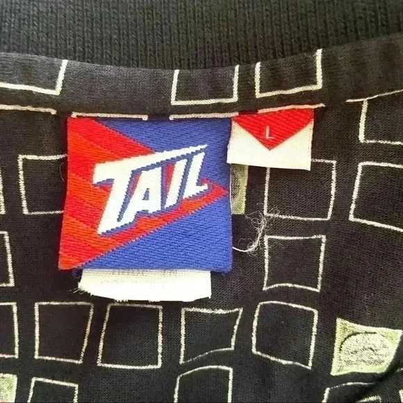 Tail Vintage Navy Cotton Sleeveless Geometric Polo Golfing Athletic Shirt Size L - Picture 8 of 9